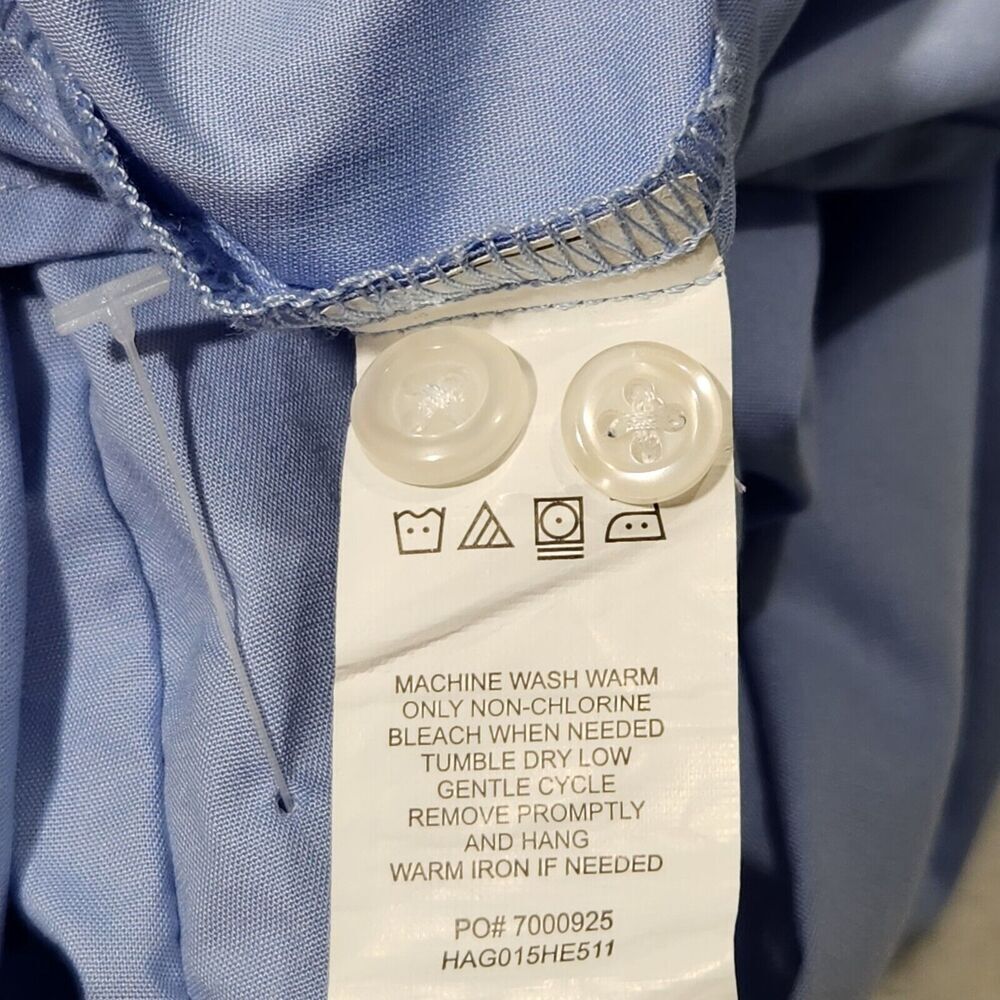 Haggar Classic Fit Shirt Size 16-16.5 Blue Long sleeve - Picture 6 of 11